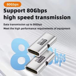 USB4 80Gbps USB C Female to Female Adapter Coupler 240W PD Fast Charging 8K@60Hz Type C Extender Converter for MacBook iPad Pro