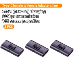 USB4 80Gbps USB C Female to Female Adapter Coupler 240W PD Fast Charging 8K@60Hz Type C Extender Converter for MacBook iPad Pro