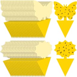 Landisun Fruit Fly Traps Fungus Gnat-Traps for Indoor-Outdoor Yellow Fruit-Fly Sticky-Trap Plants Flying Bug Insects Traps