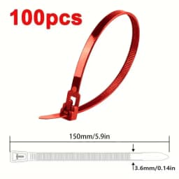 100PCS Reusable Self-Locking Nylon Cord Ties SecureFastening MixedColors Durable Flexible Ribbed Design for Indoor&Outdoor