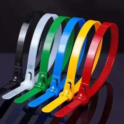 100PCS Reusable Self-Locking Nylon Cord Ties SecureFastening MixedColors Durable Flexible Ribbed Design for Indoor&Outdoor