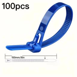100PCS Reusable Self-Locking Nylon Cord Ties SecureFastening MixedColors Durable Flexible Ribbed Design for Indoor&Outdoor