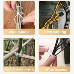 100PCS Reusable Self-Locking Nylon Cord Ties SecureFastening MixedColors Durable Flexible Ribbed Design for Indoor&Outdoor