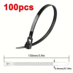 100PCS Reusable Self-Locking Nylon Cord Ties SecureFastening MixedColors Durable Flexible Ribbed Design for Indoor&Outdoor