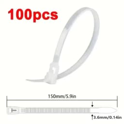 100PCS Reusable Self-Locking Nylon Cord Ties SecureFastening MixedColors Durable Flexible Ribbed Design for Indoor&Outdoor
