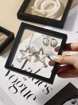 10pcs, Transparent Floating Display Box, Plastic Film Jewelry Packaging Box, Jewelry, Necklace, Ring, and Collectible Storage Bo