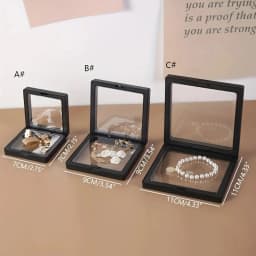 10pcs, Transparent Floating Display Box, Plastic Film Jewelry Packaging Box, Jewelry, Necklace, Ring, and Collectible Storage Bo