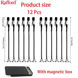 Rafford 12Pcs Bendable Model Painting Alligator Clip Sticks Rubber Tips + Metal Magnetic Base - for Airbrush, Hobby Model Parts