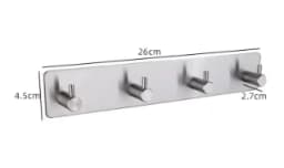 Stainless Steel 3M Self Adhesive Hooks Sticky Wall Door Hook Robe Tea Towel Rustproof Towel Rack, Clothes Coat Hanger