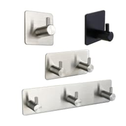 Stainless Steel 3M Self Adhesive Hooks Sticky Wall Door Hook Robe Tea Towel Rustproof Towel Rack, Clothes Coat Hanger