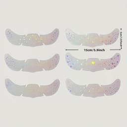 6 Sheets Glitter Freckles Holographic Stickers Heart Freckle Tattoos Glitter Stickers Waterproof Temp Tattoos