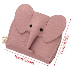 Business Card Holder Female Cow Leather Credit Card Wallet Elephant Pattern Zipper Change Small Bag Women Bank Credit Card Case