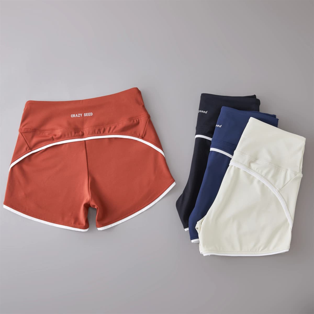 2024 New Color Contrast High Waist Sports Shorts Tight Elastic Peach Hip Training Fitness Yoga Hot Pants