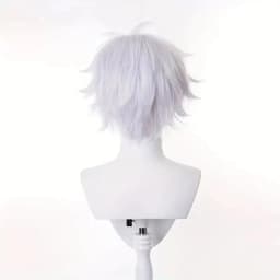 Jujutsu Kaisen Cosplay Wig Gojo Satoru Wig with Black Glasses Silver White Wig with Wig Cap for Cosplay Halloween Costume Party