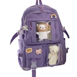 Causal Simple Travel School Bags Portable Large Capacity Waterproof School Books Pencil Case Water Bottle Bookbag For Men Women