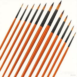 Yutiars Professional Artist Paint Brush Set 12 Pieces with Premium Synthetic Nylon Bristles for Watercolor, Oil, Acrylic, Face