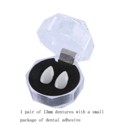 Vampire Teeth Fangs Dentures Props Halloween Costume Props False Teeth Solid Glue Denture Adhesive Halloween Party Decorhallowe