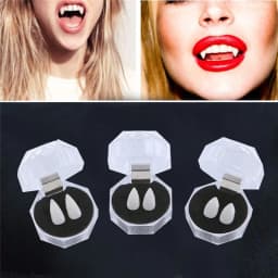 Vampire Teeth Fangs Dentures Props Halloween Costume Props False Teeth Solid Glue Denture Adhesive Halloween Party Decorhallowe