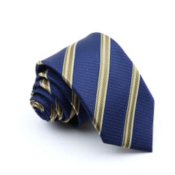Classic Men's Stripe Tie Fashion Neckties Navy Jacquard Woven Brand New Accessories Daily Wear Cravat Wedding Party Gift For Man