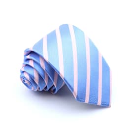 Classic Men's Stripe Tie Fashion Neckties Navy Jacquard Woven Brand New Accessories Daily Wear Cravat Wedding Party Gift For Man