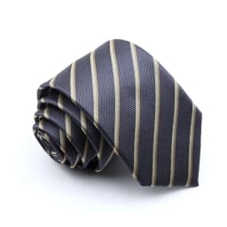 Classic Men's Stripe Tie Fashion Neckties Navy Jacquard Woven Brand New Accessories Daily Wear Cravat Wedding Party Gift For Man