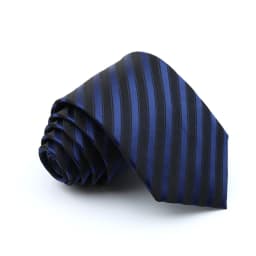 Classic Men's Stripe Tie Fashion Neckties Navy Jacquard Woven Brand New Accessories Daily Wear Cravat Wedding Party Gift For Man