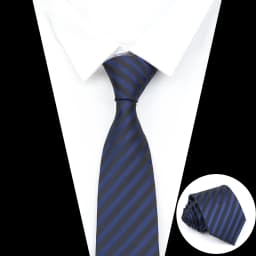 Classic Men's Stripe Tie Fashion Neckties Navy Jacquard Woven Brand New Accessories Daily Wear Cravat Wedding Party Gift For Man