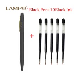 LAMPO Metal Sign Pens Luxury 0.5MM Black Gel Ink Pen Smooth Writing ручка Office School Stationery Supplies boligrafos