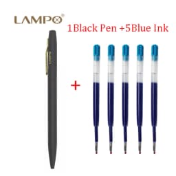 LAMPO Metal Sign Pens Luxury 0.5MM Black Gel Ink Pen Smooth Writing ручка Office School Stationery Supplies boligrafos