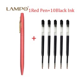 LAMPO Metal Sign Pens Luxury 0.5MM Black Gel Ink Pen Smooth Writing ручка Office School Stationery Supplies boligrafos