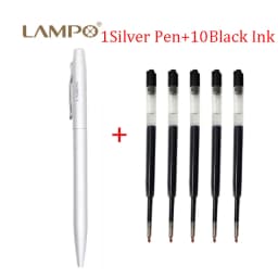 LAMPO Metal Sign Pens Luxury 0.5MM Black Gel Ink Pen Smooth Writing ручка Office School Stationery Supplies boligrafos