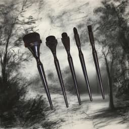 Black Rendering Brush, Durable Watercolor Paint Brush for Charcoal, Pastel, and Embossing - Ideal for DIY Scrapbooking