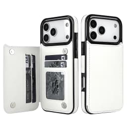 Wallet Solid Color Double Buckle With Card Slot Magnetic Flip Leather Case For iPhone Air 17 Pro Max Shockproof Protective Cover
