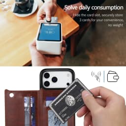 Wallet Solid Color Double Buckle With Card Slot Magnetic Flip Leather Case For iPhone Air 17 Pro Max Shockproof Protective Cover
