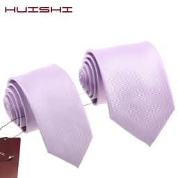 Classic Men's Daily Waterproof Necktie Light Purple Unisex Wedding Tie Accessory Summer Gift Stripe Candy Color Solid Neck Ties