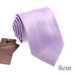 Classic Men's Daily Waterproof Necktie Light Purple Unisex Wedding Tie Accessory Summer Gift Stripe Candy Color Solid Neck Ties