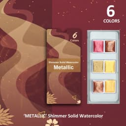 Seamiart 6/12 Watercolor Paint Set Metallic Glitter For Artists School Stationery Graffiti Tool Solid Pigment Art Supplies