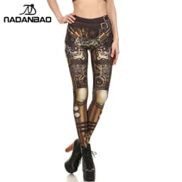NADANBAO New BARBARIAN Skull Women Leggings Punk Skull Printed Legins High Elastic Fitness Pants Ladies Push-Up Legging