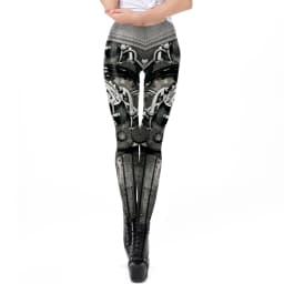 NADANBAO New BARBARIAN Skull Women Leggings Punk Skull Printed Legins High Elastic Fitness Pants Ladies Push-Up Legging