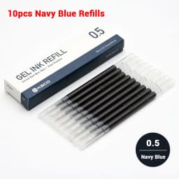 KACO 10pcs Blue/Black/Red/colorful ink For Gel Pen 0.5mm Signing pen for School Office Smooth Writing Signing Refill stationery