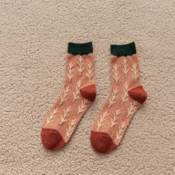 Korean Style Retro Wool Socks Women Christmas Sapling Kawaii and Funny Woman Socks for Female Gifts 120802