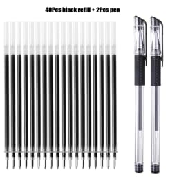 42Pcs/set Ballpoint Pen + Refill Set Black Blue Red Ink Gel Pen Bullet Tip 0.5mm School & Office Supplies Stationery Kids Gift P