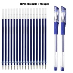 42Pcs/set Ballpoint Pen + Refill Set Black Blue Red Ink Gel Pen Bullet Tip 0.5mm School & Office Supplies Stationery Kids Gift P
