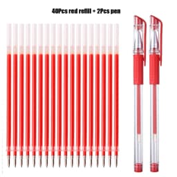 42Pcs/set Ballpoint Pen + Refill Set Black Blue Red Ink Gel Pen Bullet Tip 0.5mm School & Office Supplies Stationery Kids Gift P