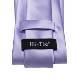 Hi-Tie Gifts For Men Purple Lavender Solid Men's Tie Luxury NeckTie Hanky Cufflinks Set Formal Dress Ties For Men Wedding