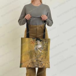 Vintage Painting Kiss / Water Lily Totes Women Handbag Monet / Gustav Klimt Canvas Shoulder Bag for Travel Shopping Bags Gift