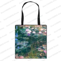 Vintage Painting Kiss / Water Lily Totes Women Handbag Monet / Gustav Klimt Canvas Shoulder Bag for Travel Shopping Bags Gift