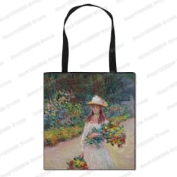 Vintage Painting Kiss / Water Lily Totes Women Handbag Monet / Gustav Klimt Canvas Shoulder Bag for Travel Shopping Bags Gift
