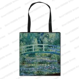Vintage Painting Kiss / Water Lily Totes Women Handbag Monet / Gustav Klimt Canvas Shoulder Bag for Travel Shopping Bags Gift