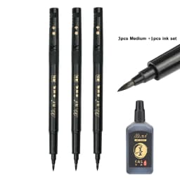 3/4 pcs/lot Hand Lettering Brush Pen Black Ink Calligraphy Pen Markers Art Writing Office School Supplies Stationery Student